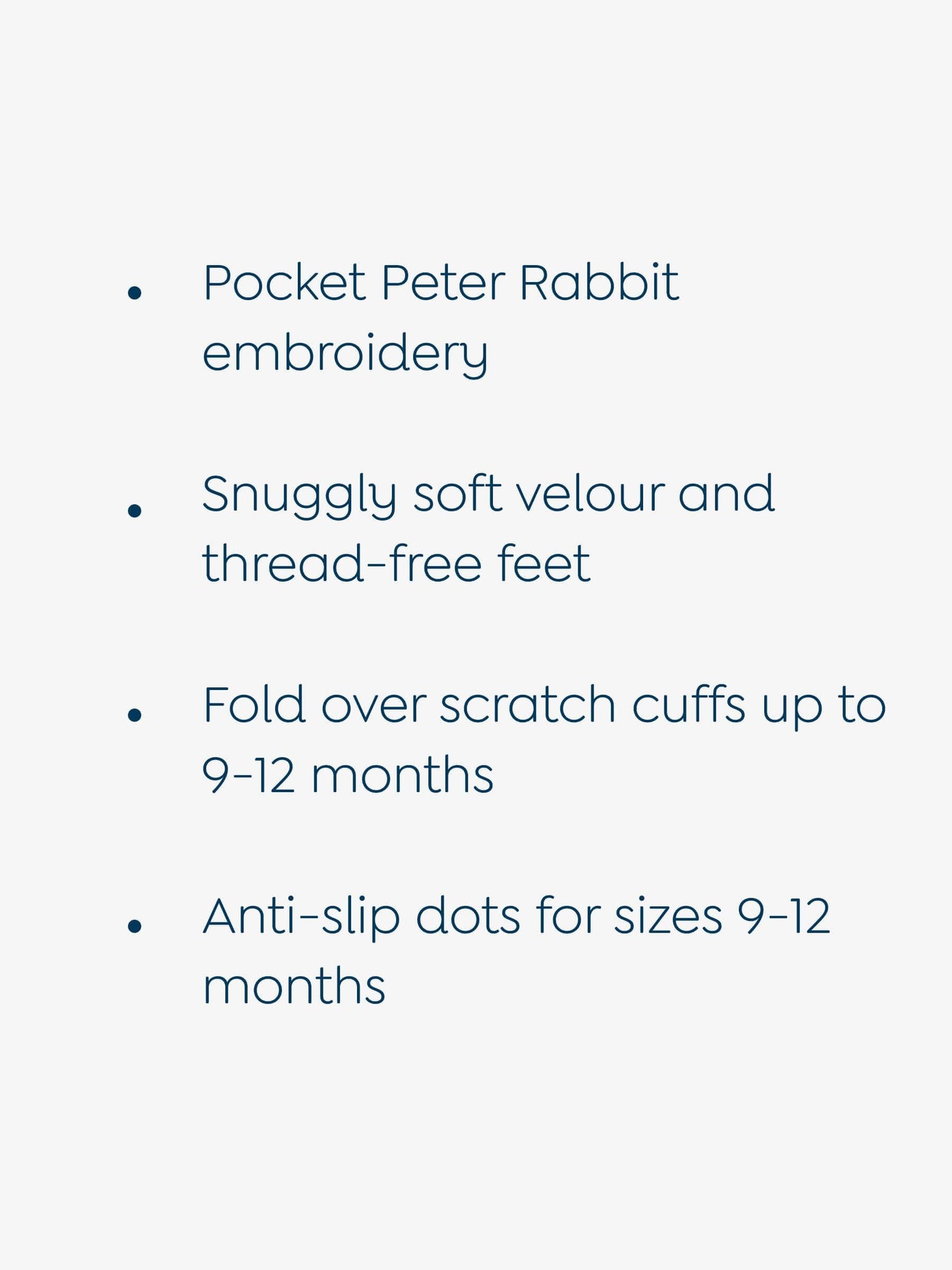 JoJo Maman Bébé Blue Peter Rabbit Velour Footed All-In-One image 4