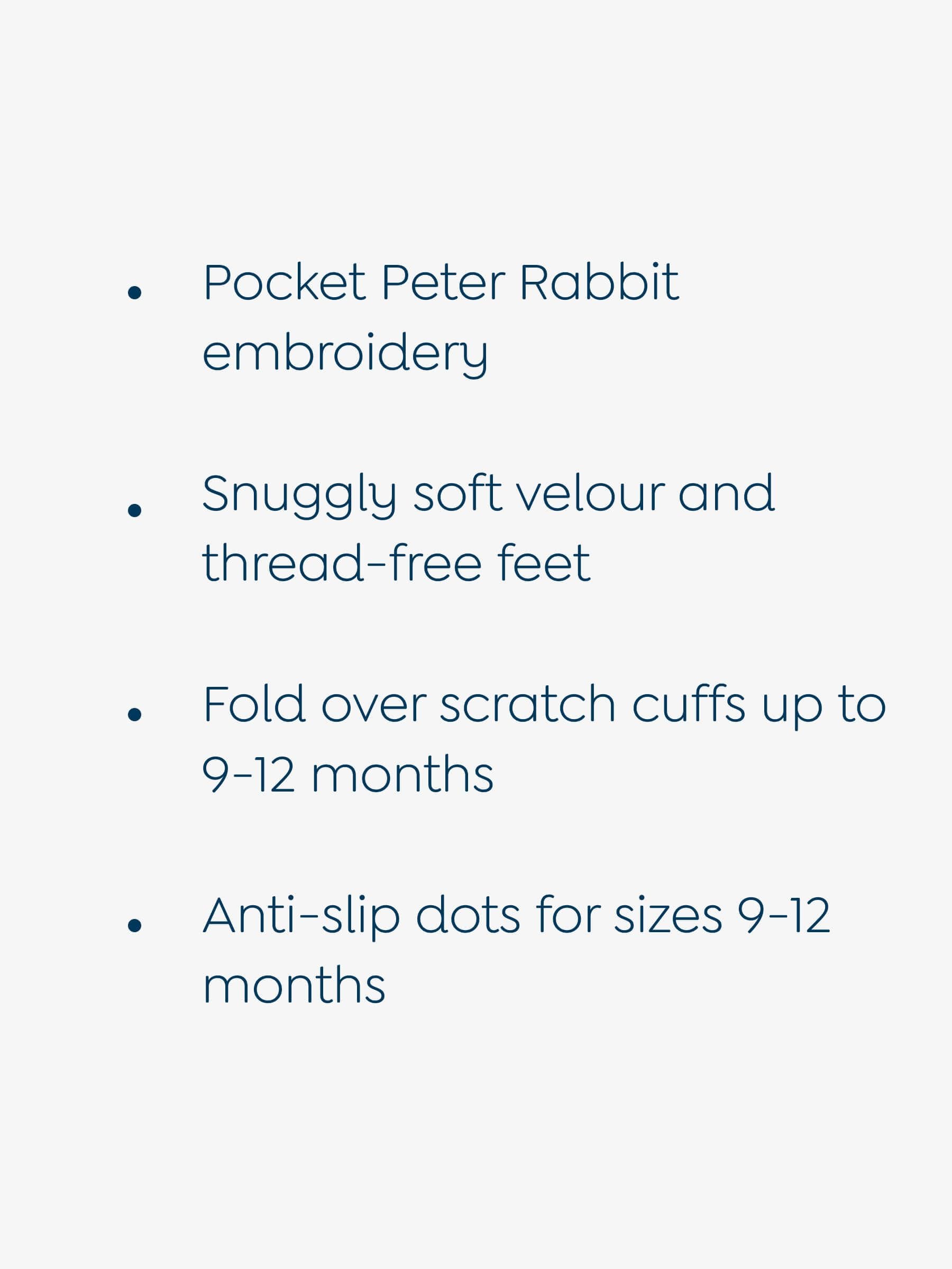 JoJo Maman Bébé Blue Peter Rabbit Velour Footed All-In-One image 4