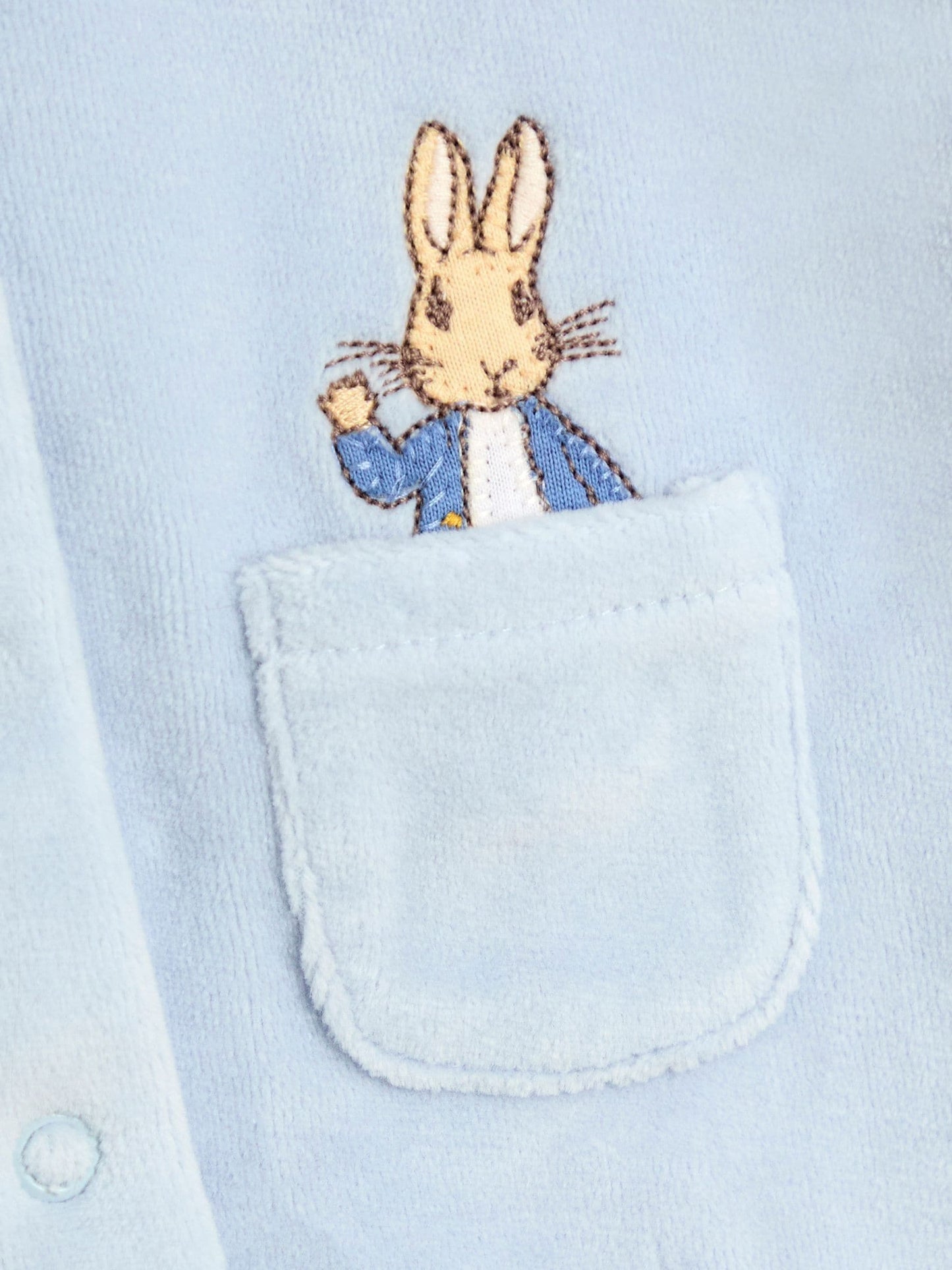 JoJo Maman Bébé Blue Peter Rabbit Velour Footed All-In-One image 5