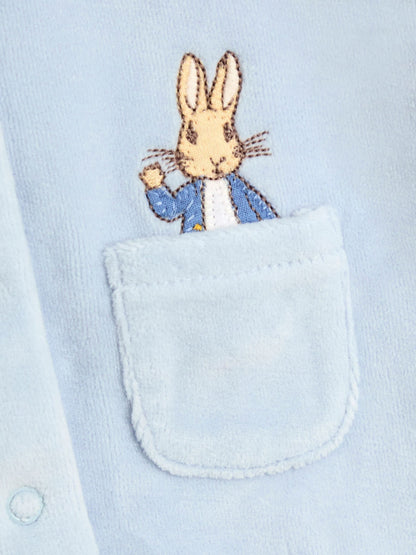 JoJo Maman Bébé Blue Peter Rabbit Velour Footed All-In-One image 5