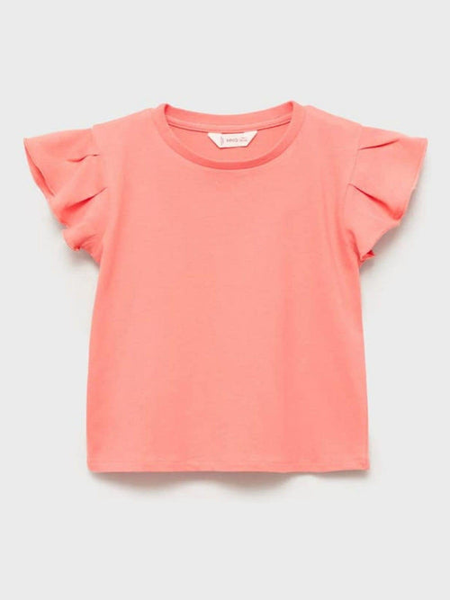 Mango Pink Ruffled Sleeve T-Shirt image 1