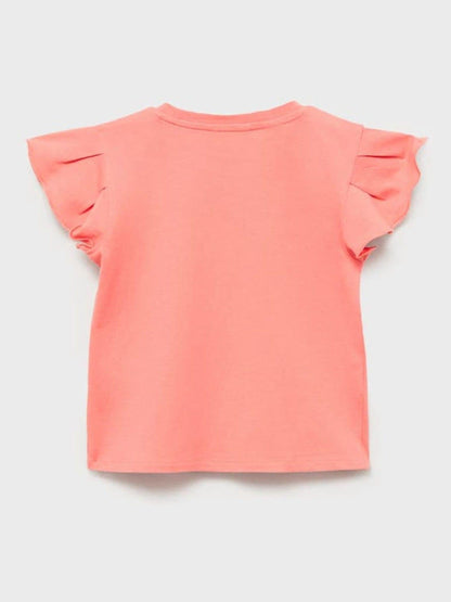 Mango Pink Ruffled Sleeve T-Shirt image 3