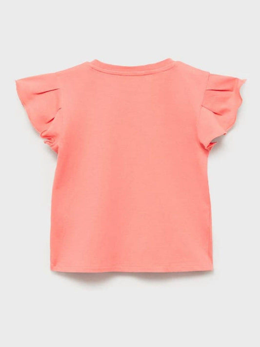 Mango Pink Ruffled Sleeve T-Shirt image 3