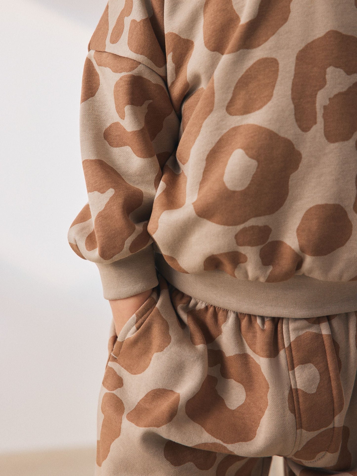 Tan Brown Animal Print Hoodie And Joggers Set (3mths-7yrs)