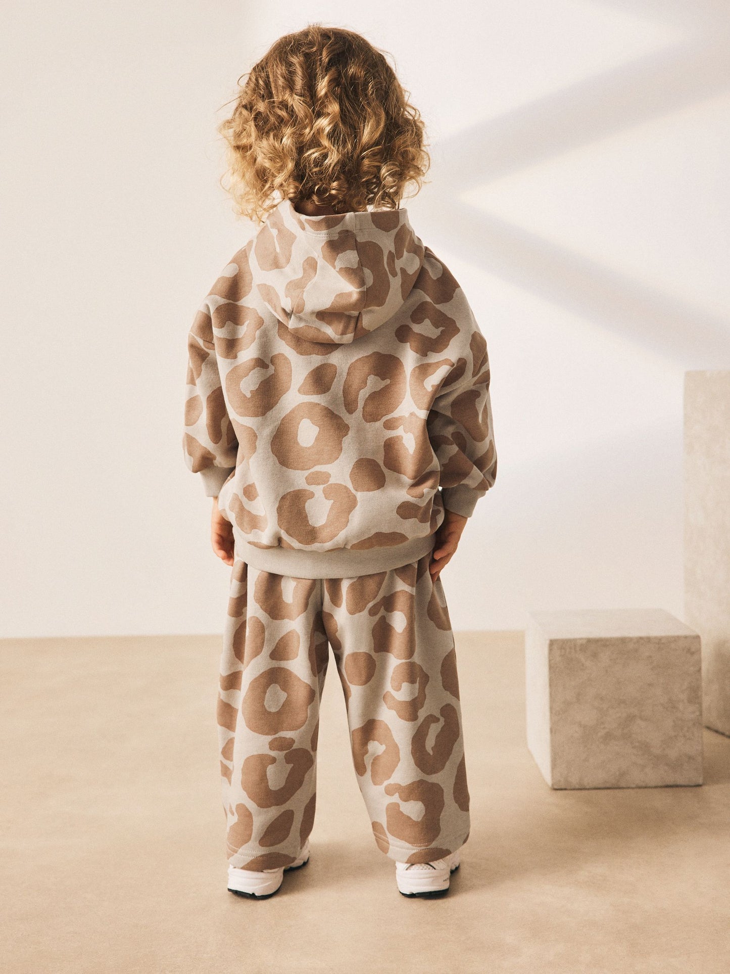 Tan Brown Animal Print Hoodie And Joggers Set (3mths-7yrs) image 4