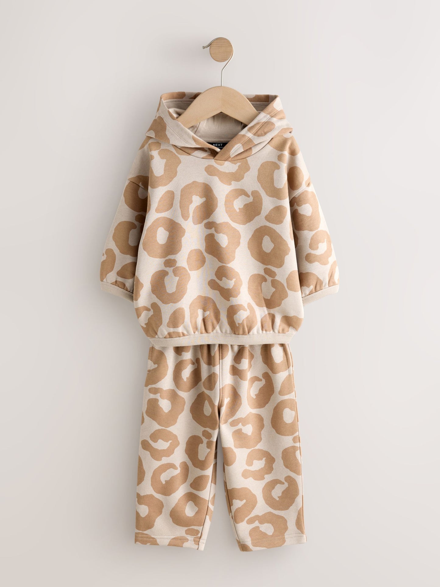 Tan Brown Animal Print Hoodie And Joggers Set (3mths-7yrs) image 6