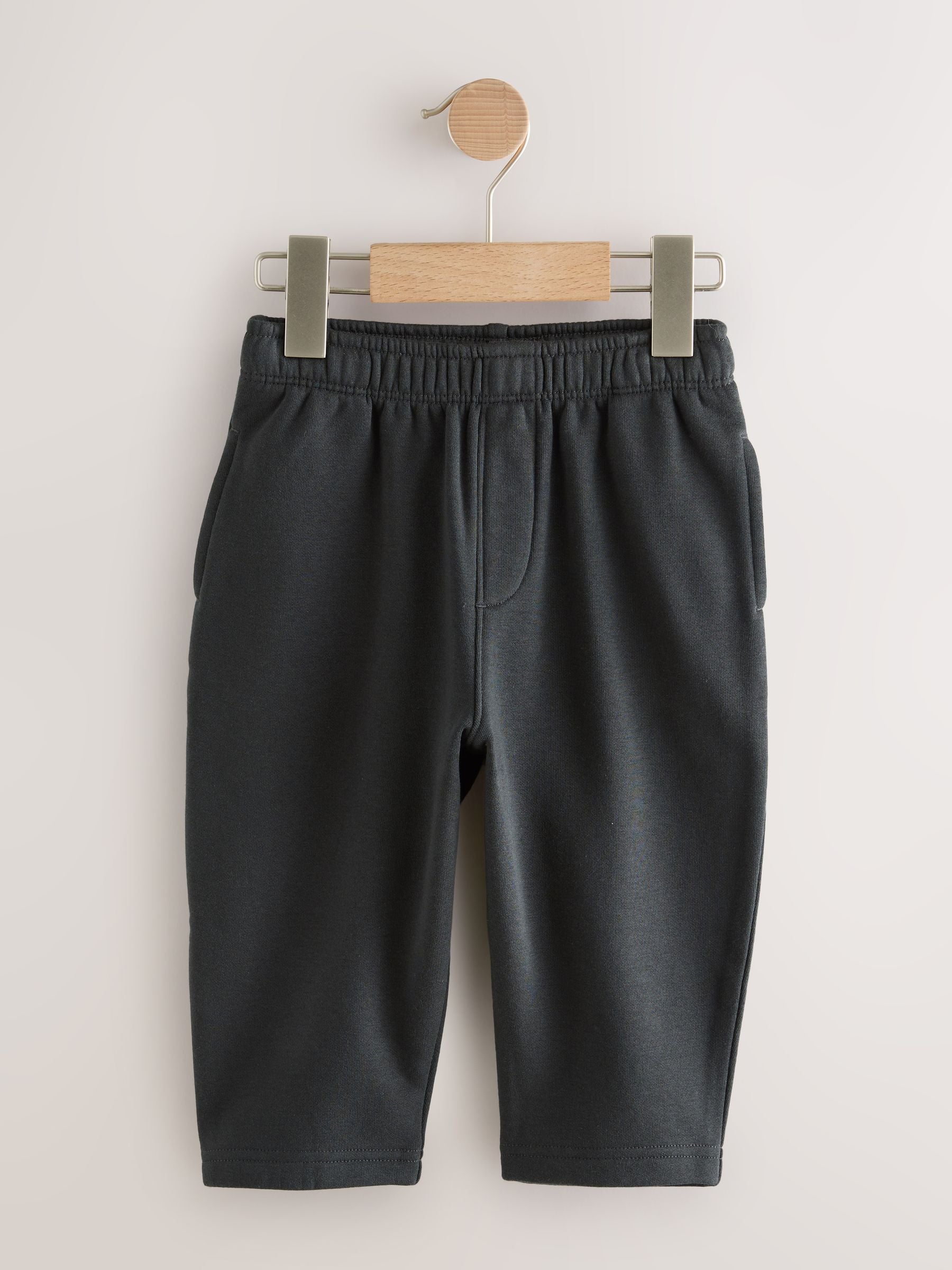 Black/ Charcoal Grey 3 Pack Wide Leg Jersey Joggers (3mths-7yrs) image 3