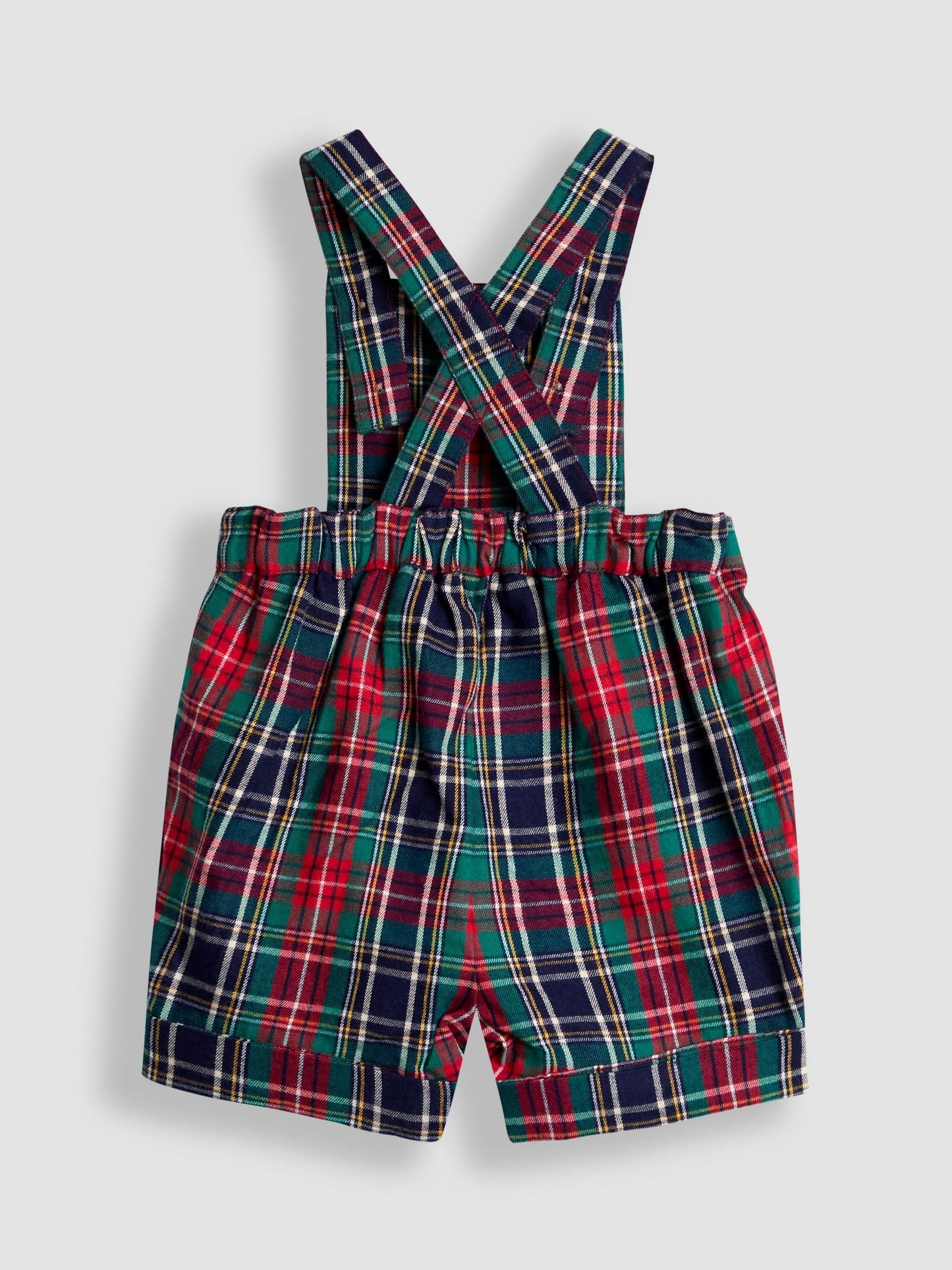 JoJo Maman Bébé Navy Blue Check 2-Piece Tartan Dungarees & Body Set image 3