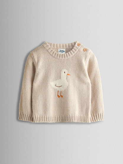 JoJo Maman Bébé Grey Duck Knit Top & Bottom Set image 2