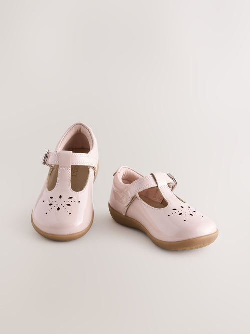 Pink Standard Fit (F) First Walker T-Bar Touch Fastening Shoes image 1