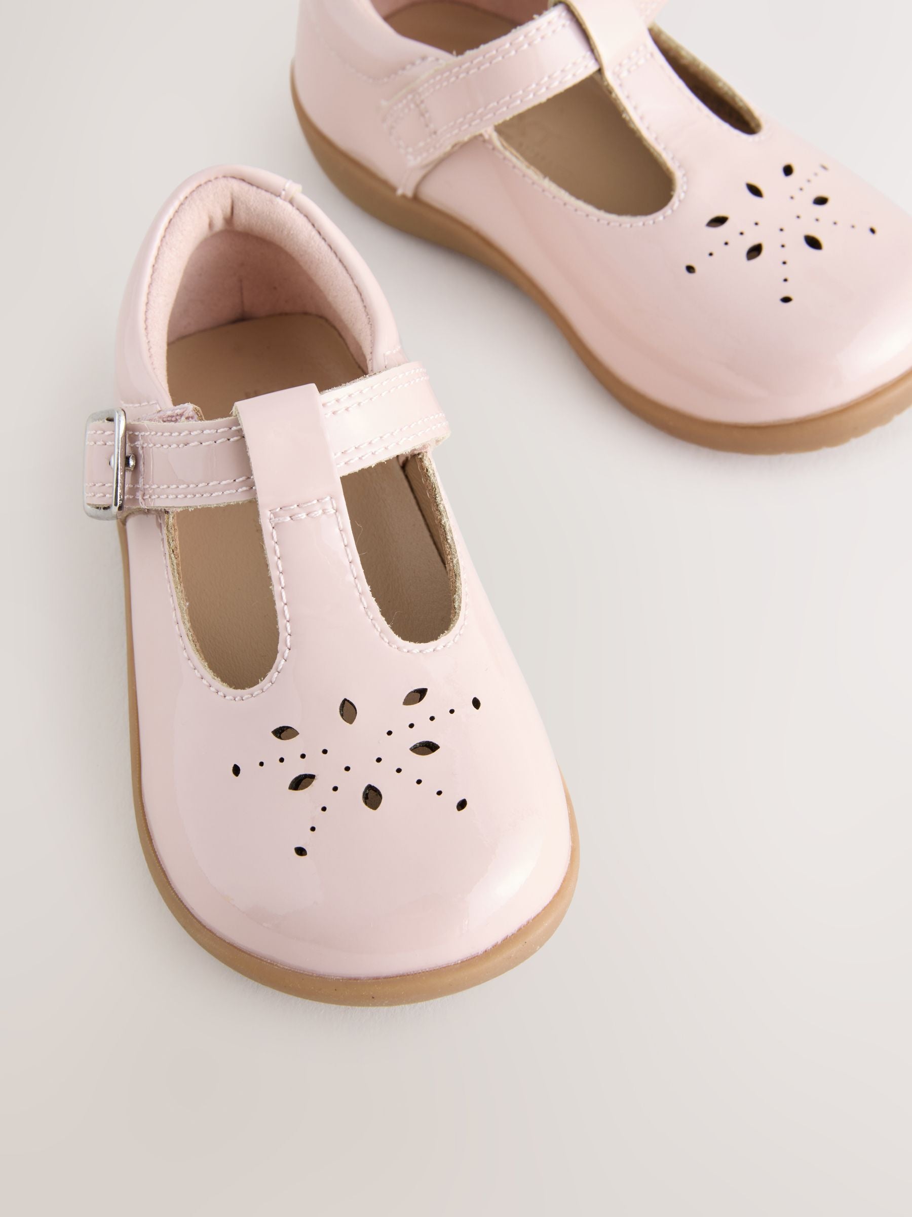 Pink Standard Fit (F) First Walker T-Bar Touch Fastening Shoes image 3