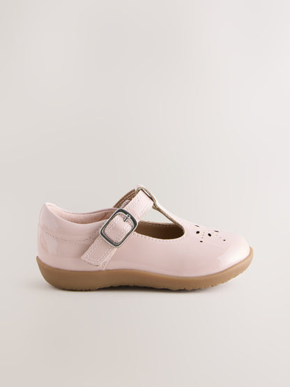 Pink Wide Fit (G) First Walker T-Bar Touch Fastening Shoes image 2
