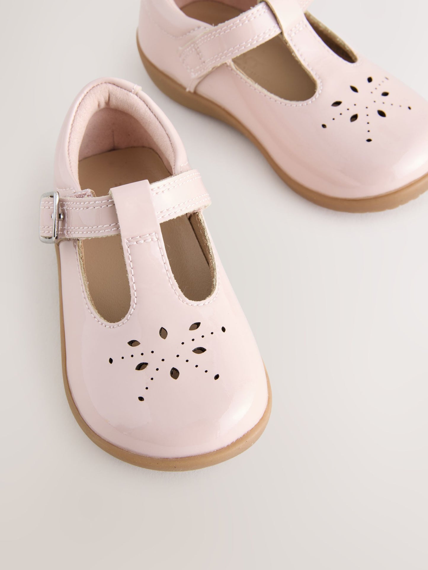 Pink Wide Fit (G) First Walker T-Bar Touch Fastening Shoes image 4