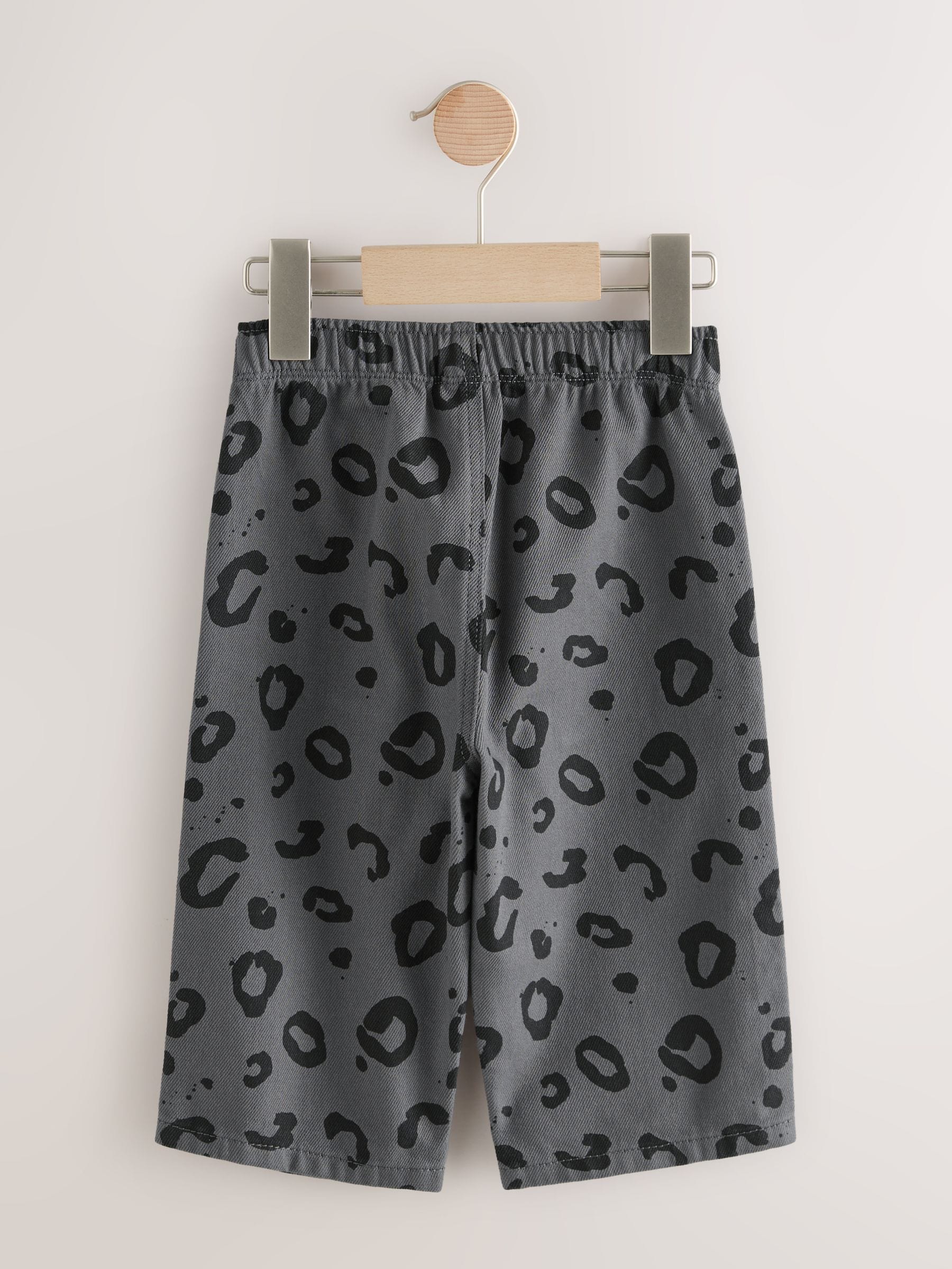 Dsiney Kidz - Charcoal Grey Leopard Print Pull On Wide Trousers (3mths-7yrs) image 5