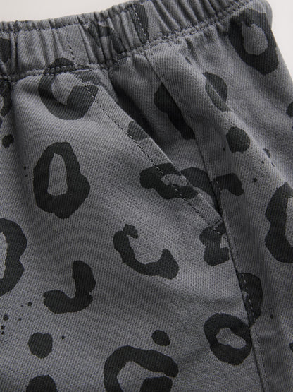 Dsiney Kidz - Charcoal Grey Leopard Print Pull On Wide Trousers (3mths-7yrs) image 6