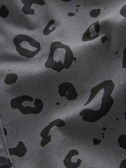 Dsiney Kidz - Charcoal Grey Leopard Print Pull On Wide Trousers (3mths-7yrs) image 7