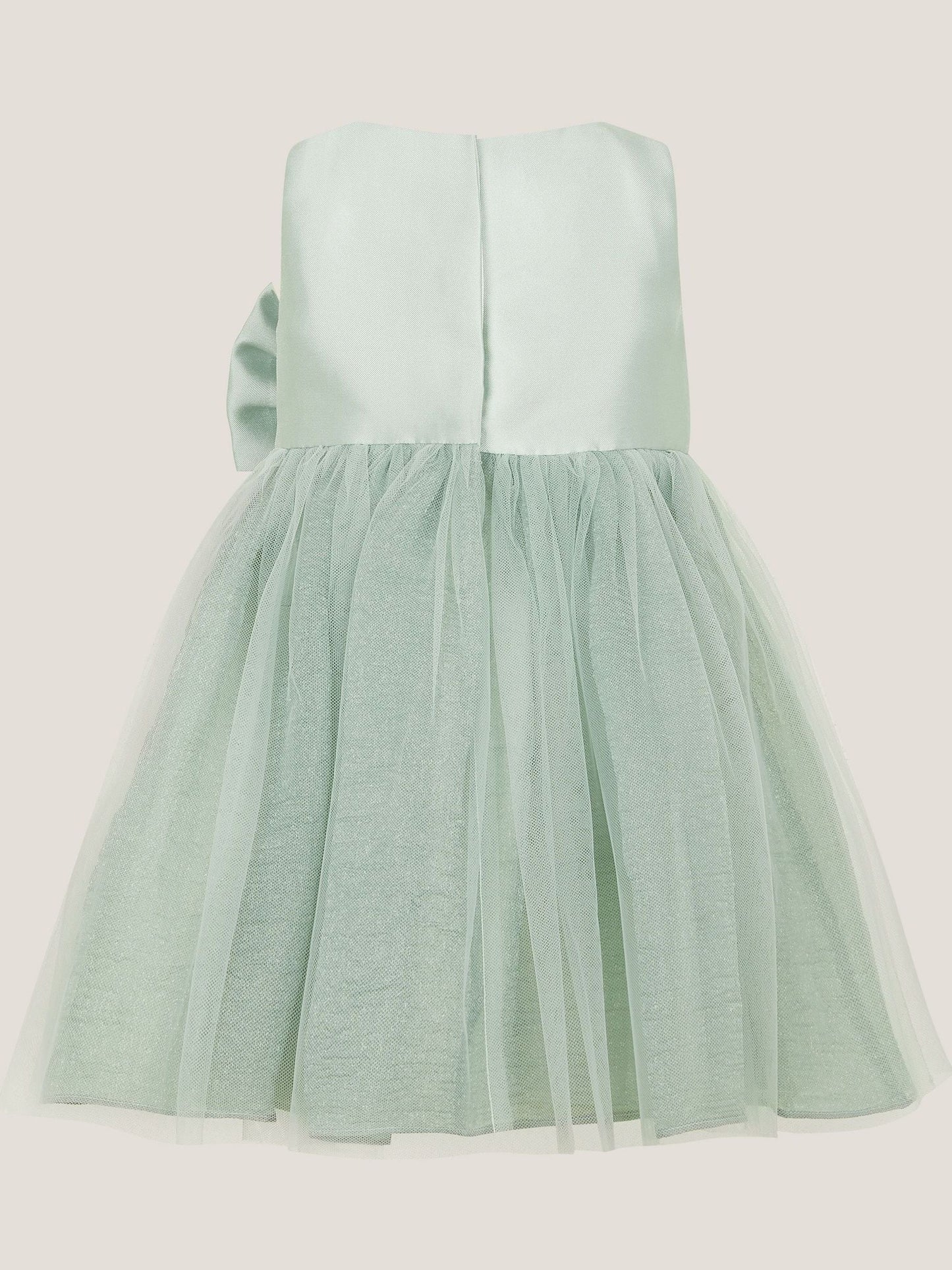 Monsoon Green Baby Waterfall Bow Tulle Dress image 3