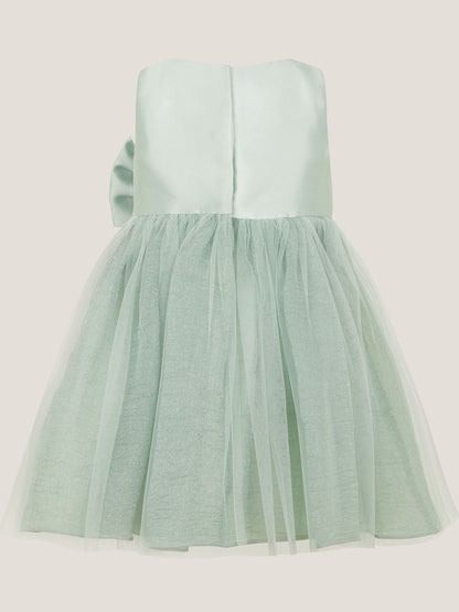 Monsoon Green Baby Waterfall Bow Tulle Dress image 3