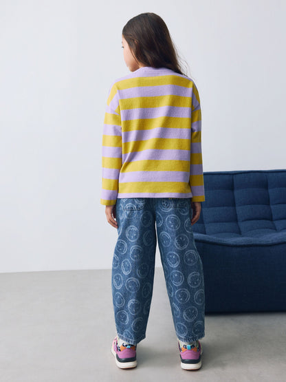 Dsiney Kidz - Mid Blue SmileyWorld® Pullon Barrel Jeans (3-16yrs) image 3