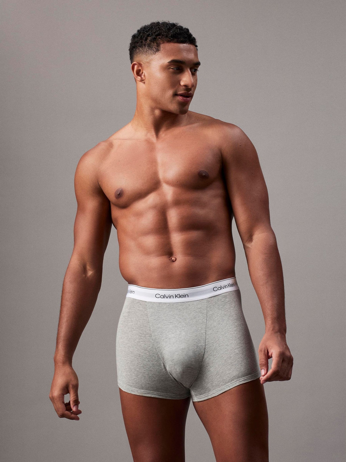 Dsiney Kidz - Calvin Klein Black/White/Grey Icon Cotton Stretch Boxer Trunks 3 Pack image 2