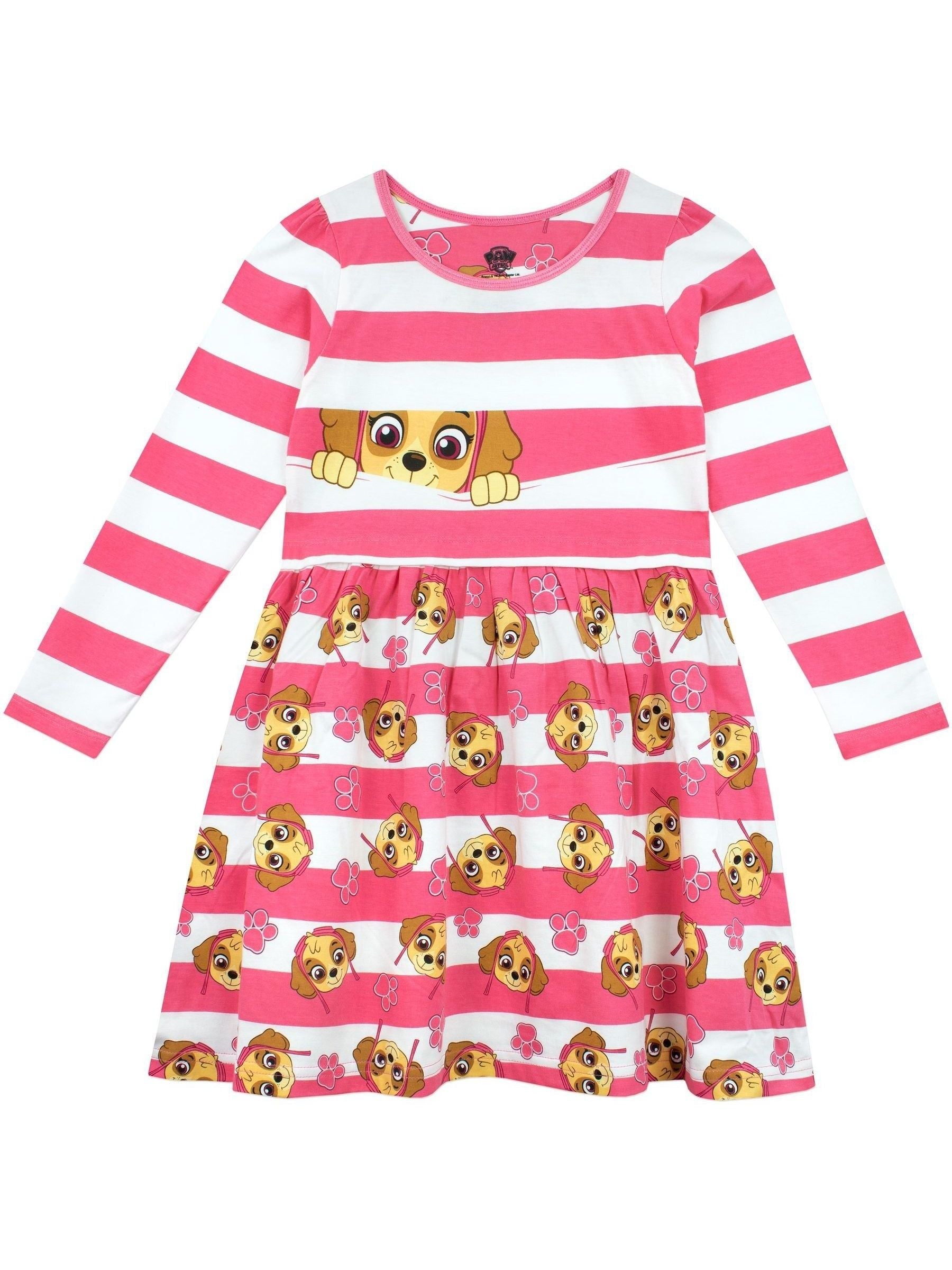 Character Pink PAW Patrol Skye Striped 100% Cotton Dress image 6