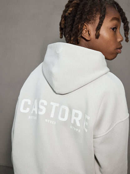 Dsiney Kidz - Castore Light Grey Logo Oversized Heavyweight Cotton Hoodie image 2