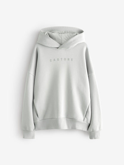 Dsiney Kidz - Castore Light Grey Logo Oversized Heavyweight Cotton Hoodie image 5