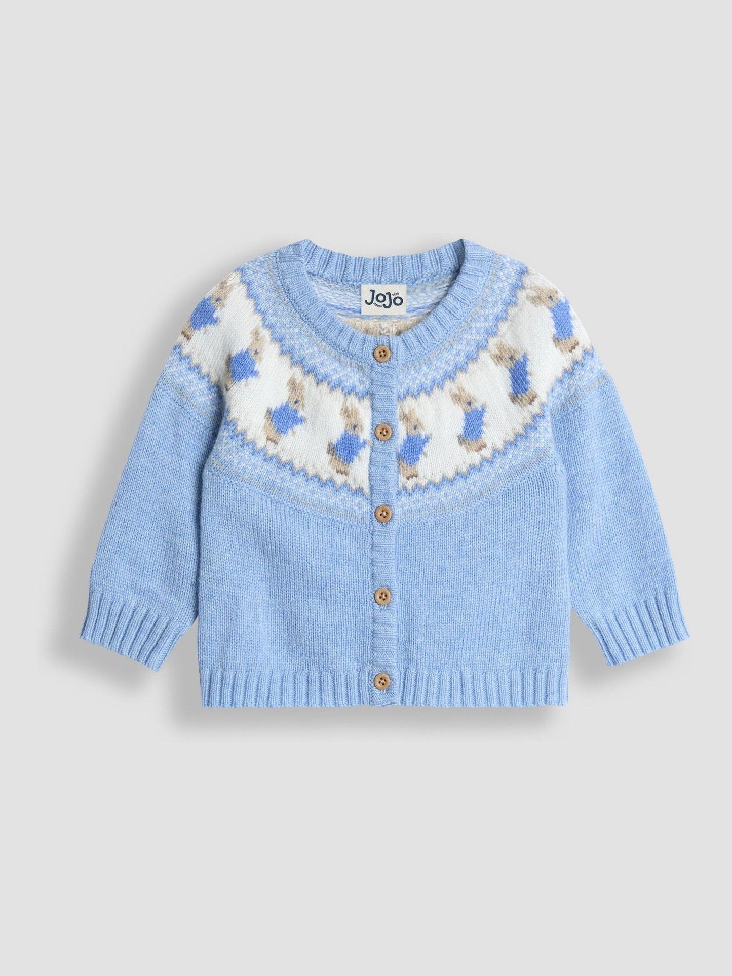 Dsiney Kidz - JoJo Maman Bébé Blue Peter Rabbit™ Fairisle Knit Cardigan & Bottom Set image 2