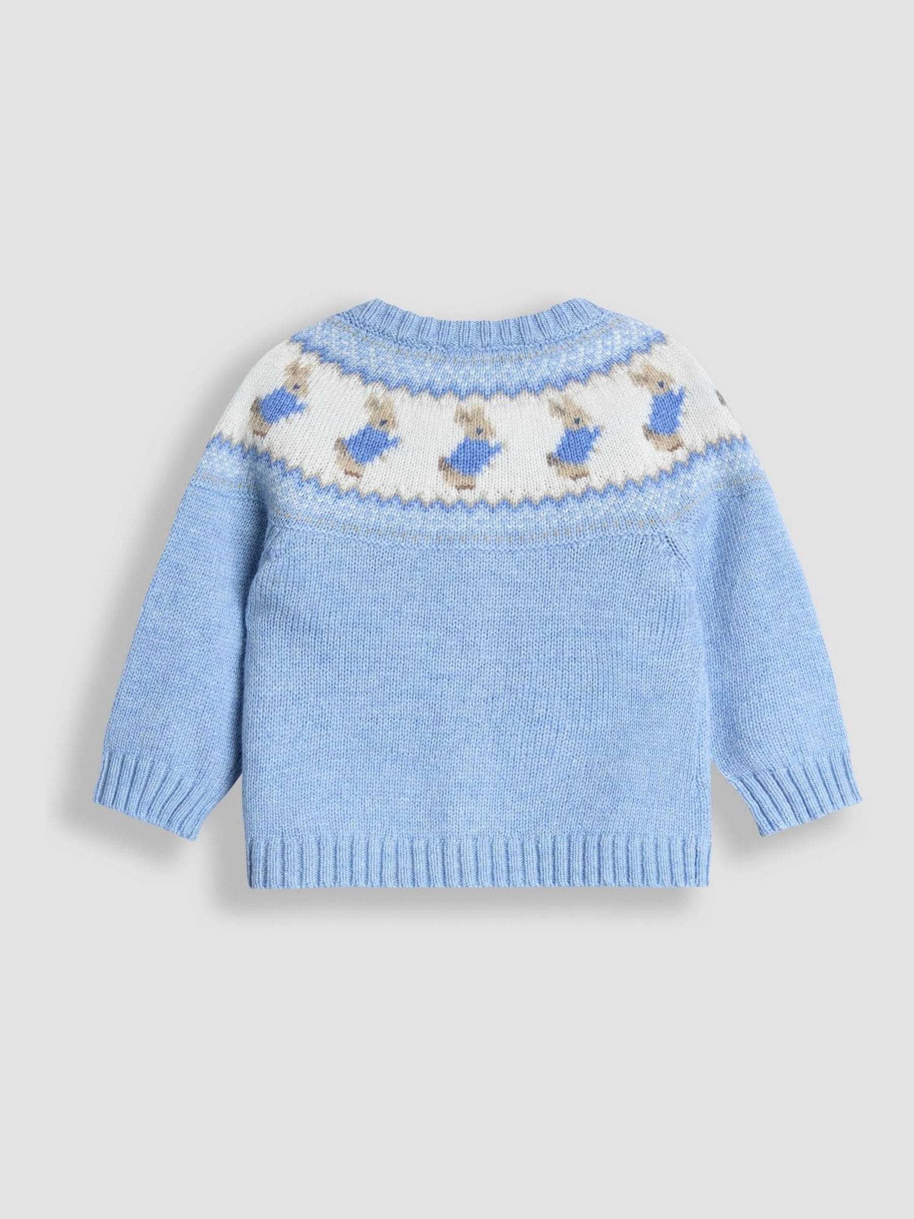 Dsiney Kidz - JoJo Maman Bébé Blue Peter Rabbit™ Fairisle Knit Cardigan & Bottom Set image 3
