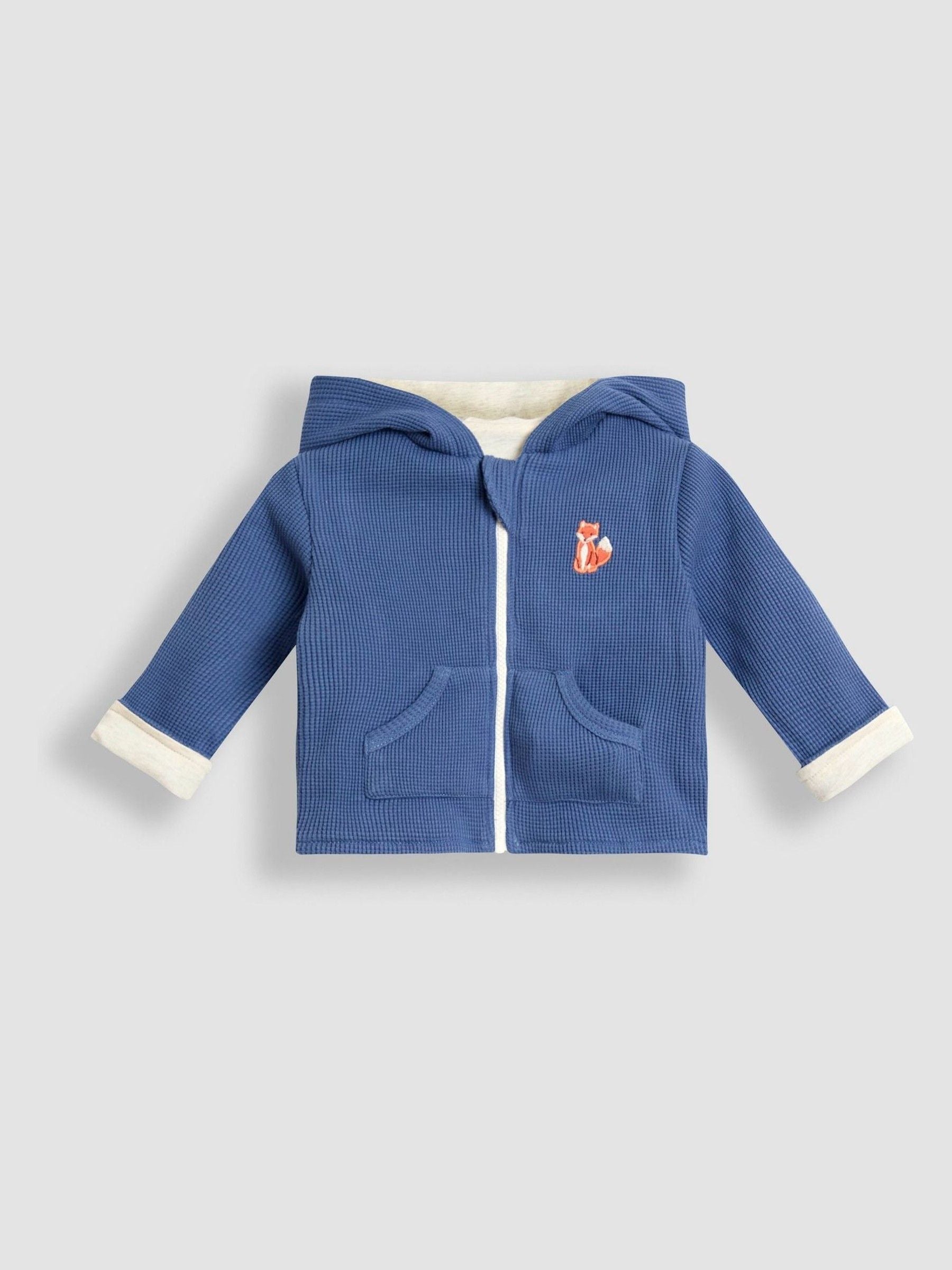 JoJo Maman Bébé Blue Fox 3-Piece Hoodie, Jogger & Body Set image 2