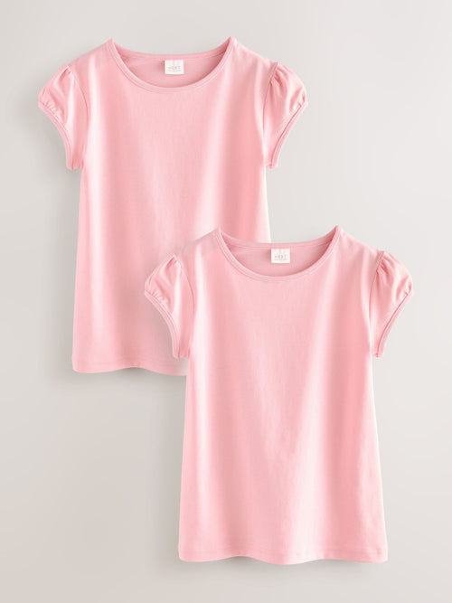 Dsiney Kidz - Pink 2 Pack Puff Sleeve T-Shirts (3-16yrs) image 1