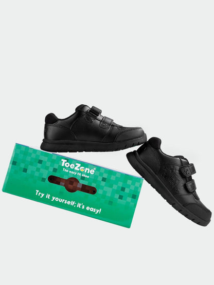 Toezone Black Minecraft Rip Tape School Shoes image 3