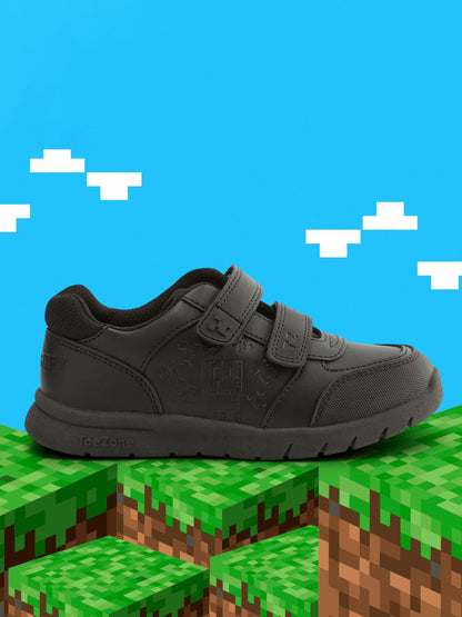 Toezone Black Minecraft Rip Tape School Shoes image 6