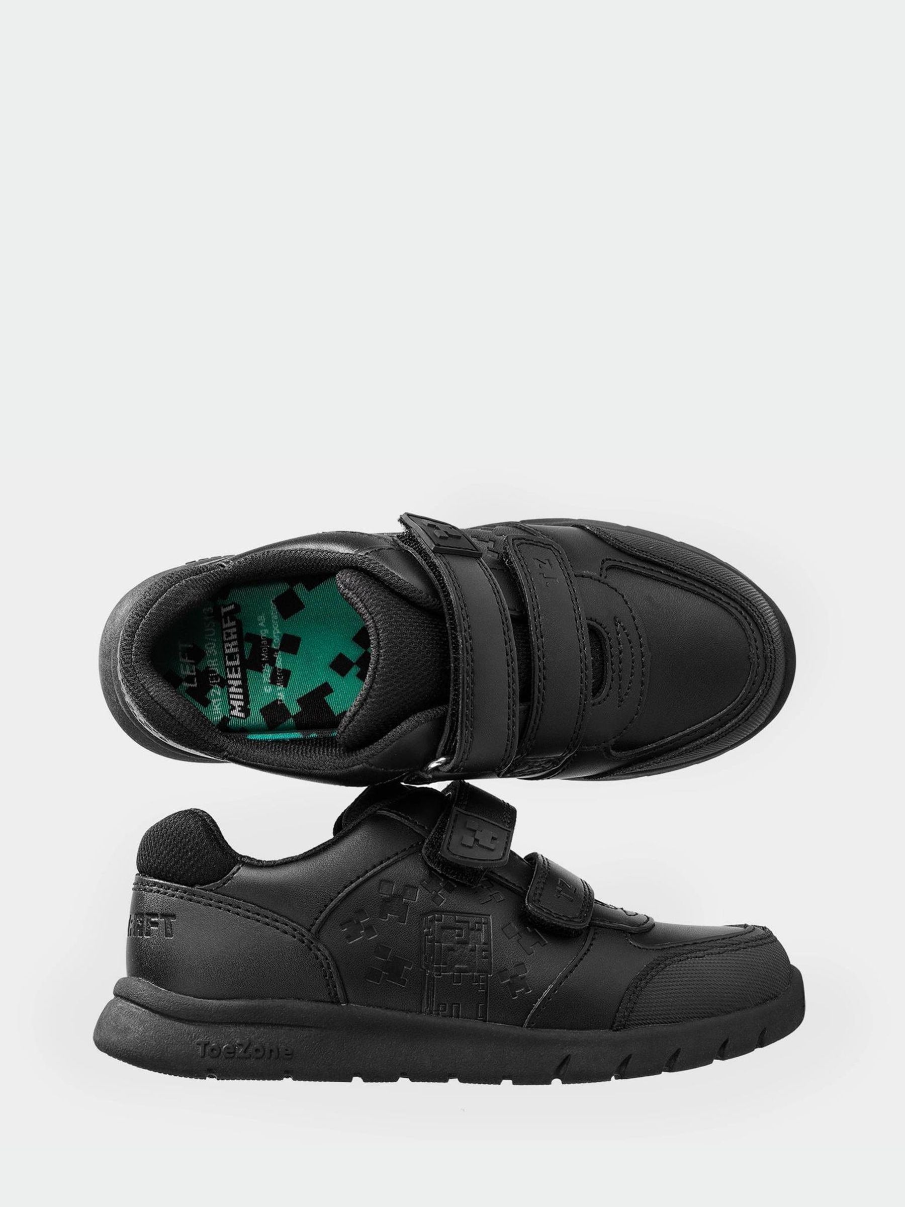 Toezone Black Minecraft Rip Tape School Shoes image 7