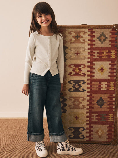 Dsiney Kidz - Oatmeal Long Sleeve Ribbed Cardigan (3-16yrs) image 1