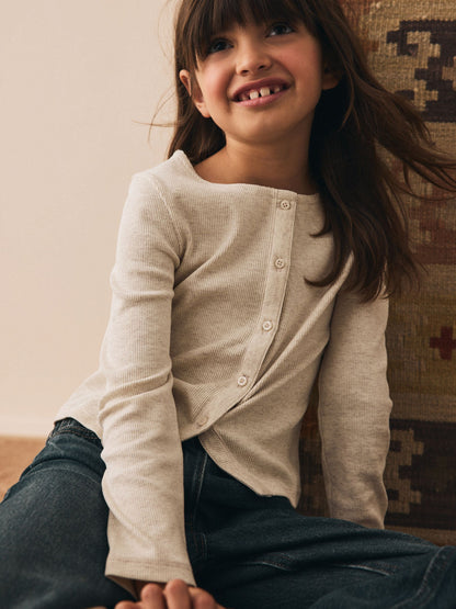 Dsiney Kidz - Oatmeal Long Sleeve Ribbed Cardigan (3-16yrs) image 2