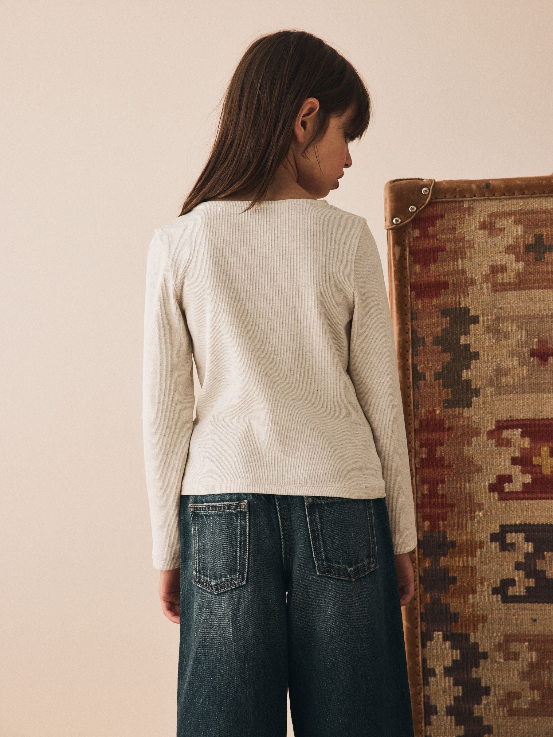 Dsiney Kidz - Oatmeal Long Sleeve Ribbed Cardigan (3-16yrs) image 3
