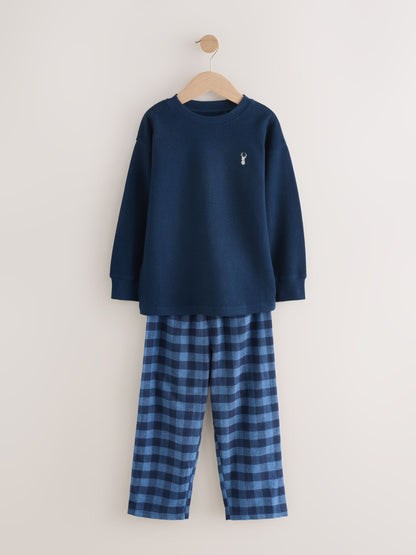 Blue/Navy Single Woven Pyjamas (4-16yrs) image 1