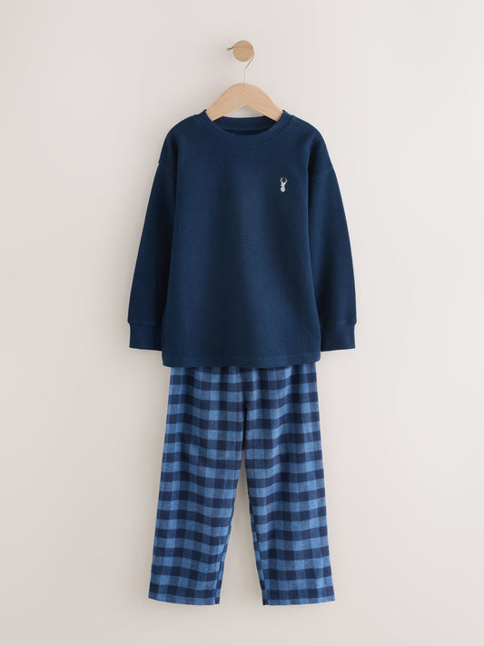 Blue/Navy Single Woven Pyjamas (4-16yrs) image 1
