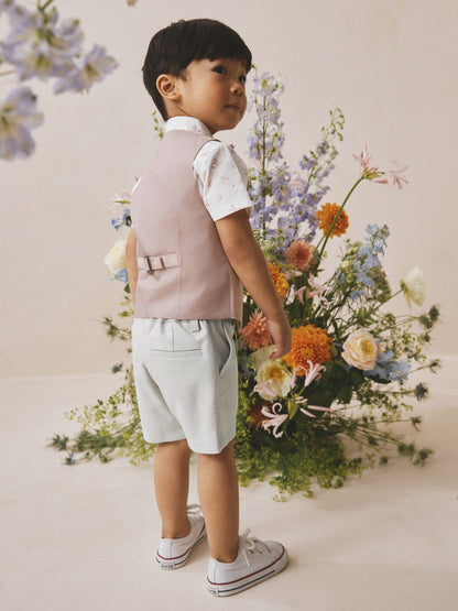 Pink Waistcoat, Shirt, Shorts & Tie Set (3mths-9yrs) image 3