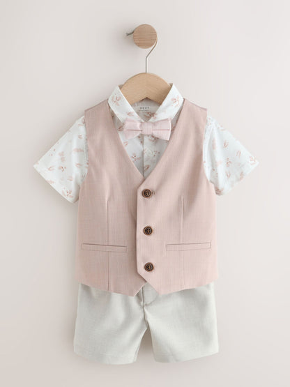 Pink Waistcoat, Shirt, Shorts & Tie Set (3mths-9yrs) image 5