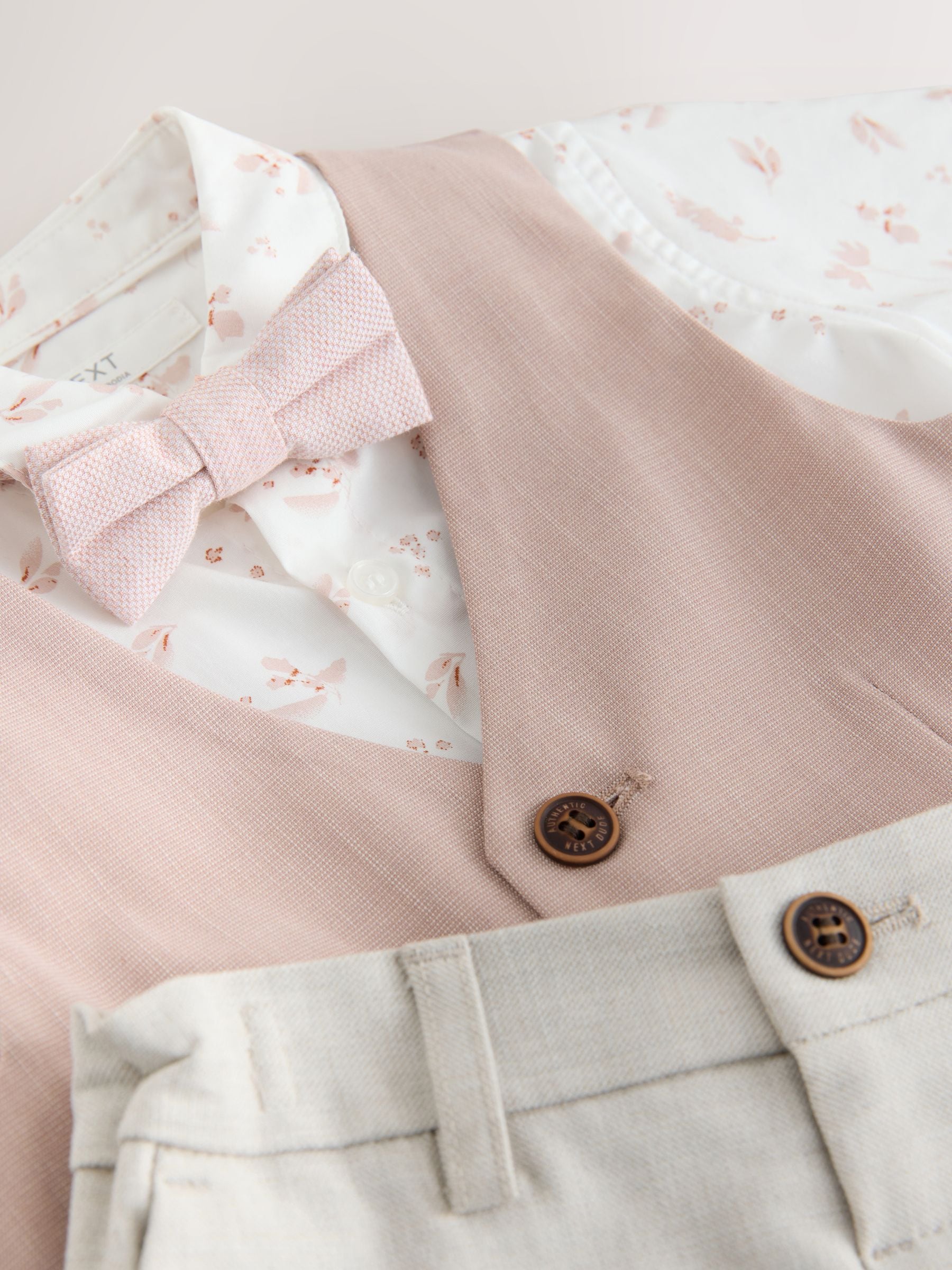 Pink Waistcoat, Shirt, Shorts & Tie Set (3mths-9yrs) image 9