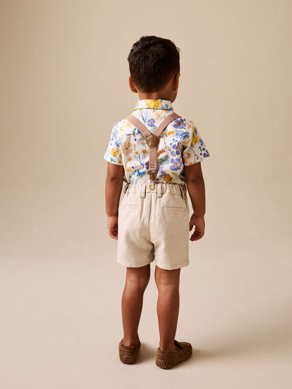 Floral Printed Shirt Short & Braces Set (3mths-9yrs) image 4