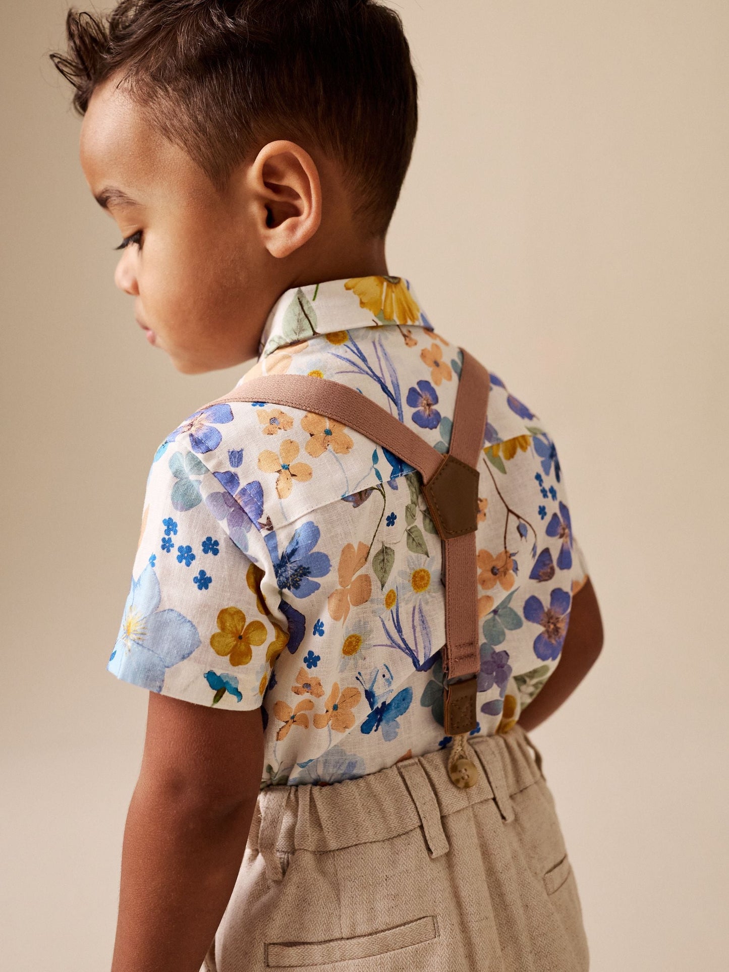 Floral Printed Shirt Short & Braces Set (3mths-9yrs) image 6