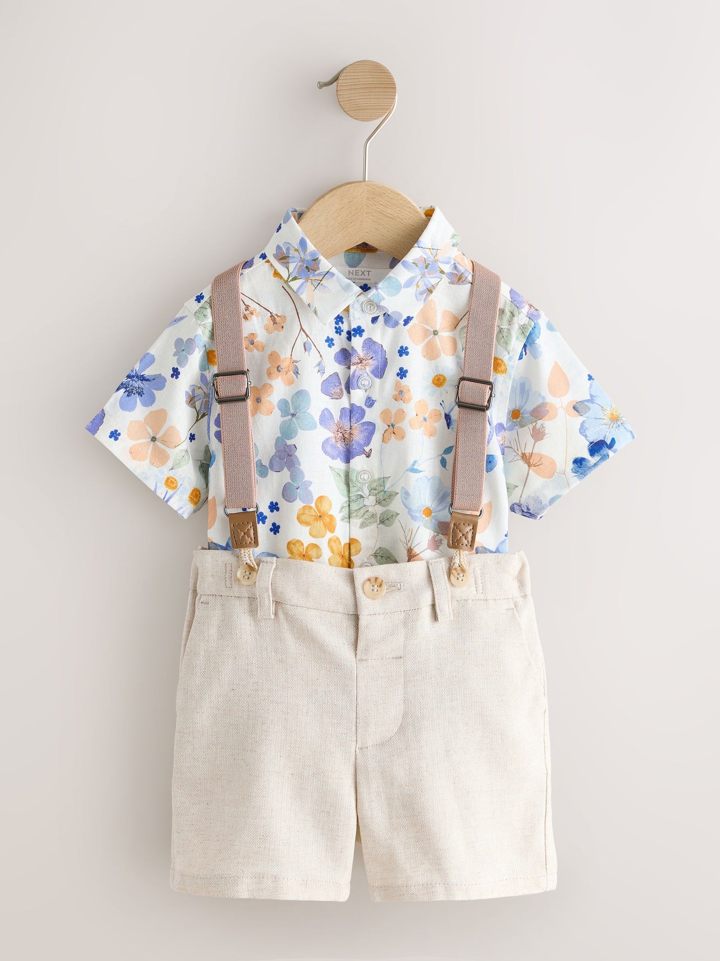 Floral Printed Shirt Short & Braces Set (3mths-9yrs) image 7