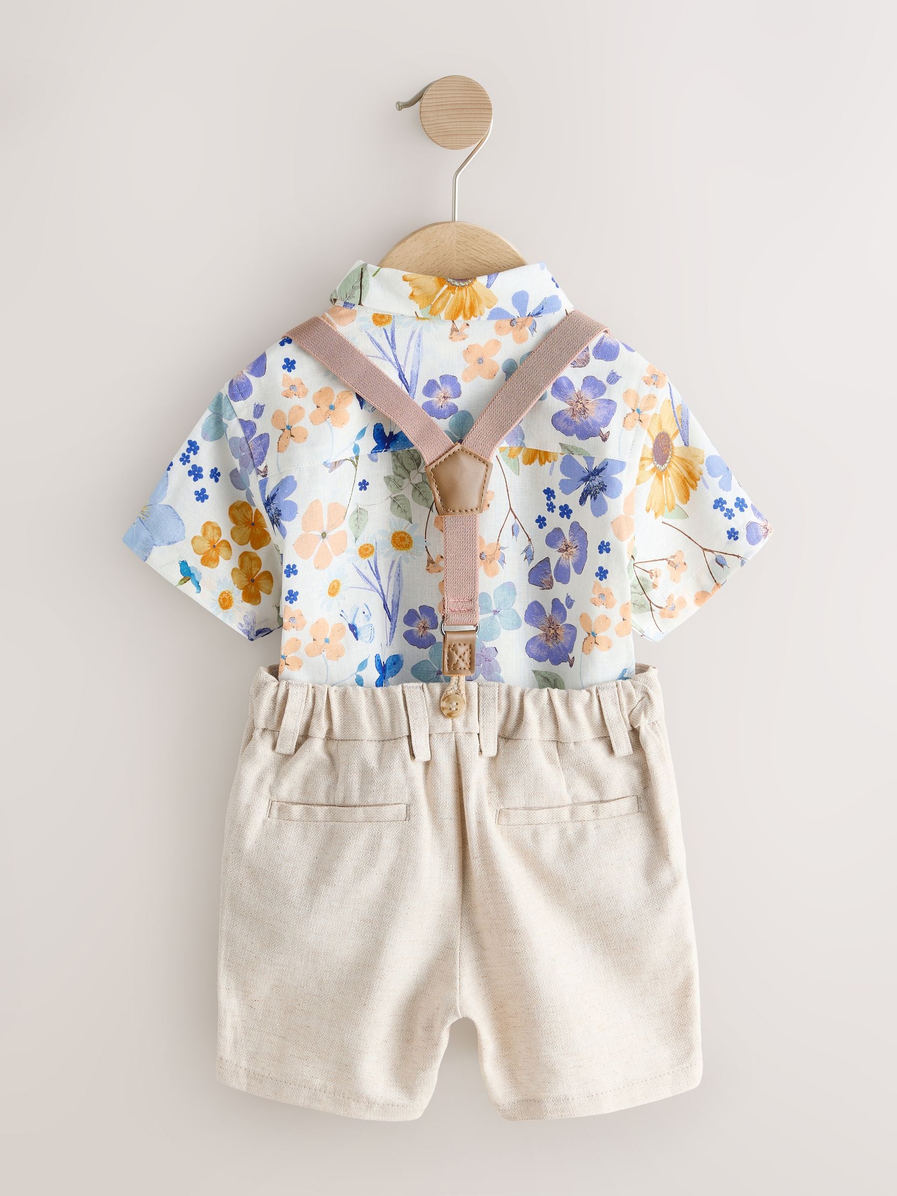 Floral Printed Shirt Short & Braces Set (3mths-9yrs) image 8