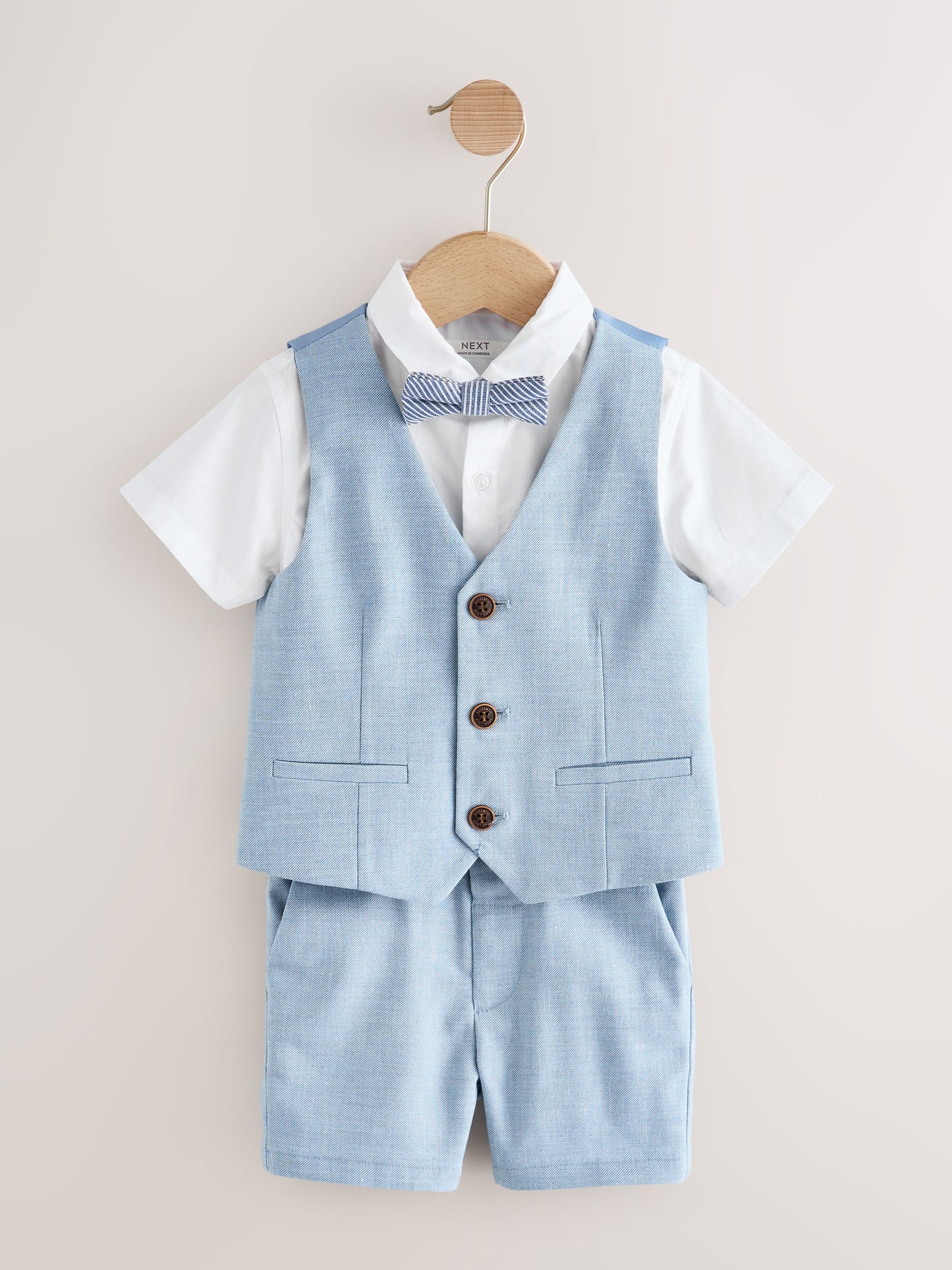 Blue Waistcoat, Shirt, Shorts & Tie Set (3mths-9yrs) image 5