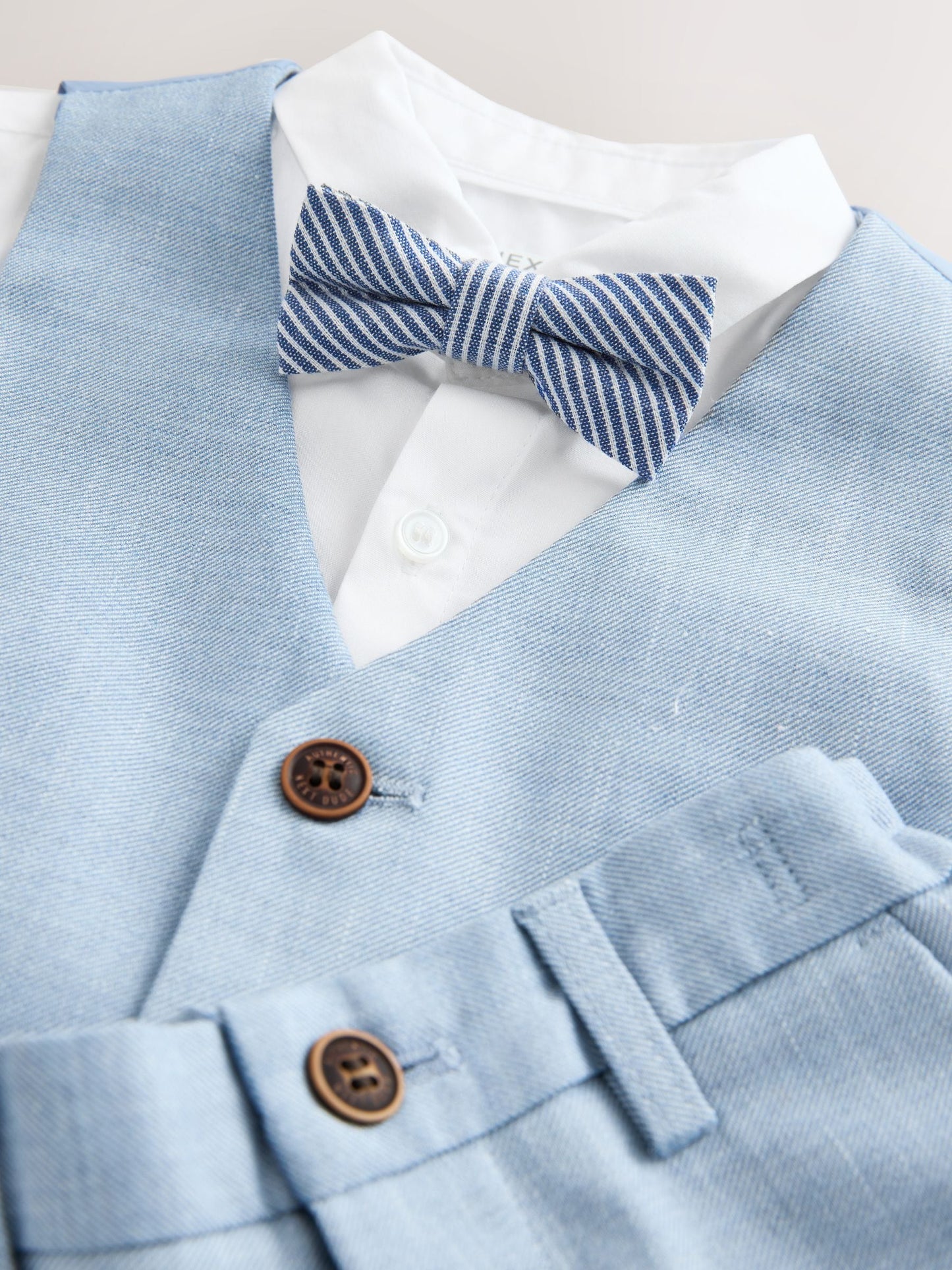 Blue Waistcoat, Shirt, Shorts & Tie Set (3mths-9yrs) image 7