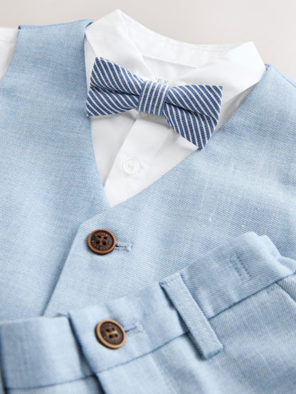 Blue Waistcoat, Shirt, Shorts & Tie Set (3mths-9yrs) image 7