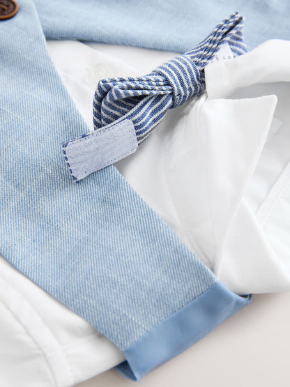Blue Waistcoat, Shirt, Shorts & Tie Set (3mths-9yrs) image 8